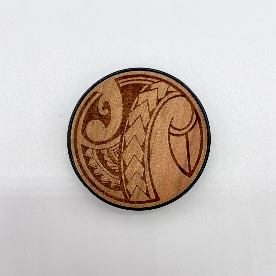 Tribal Engraved Phone Grip #3 (Wood)