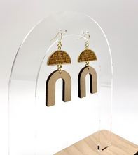 Load image into Gallery viewer, Woven Rattan Open U Earrings (Wood)
