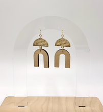 Load image into Gallery viewer, Woven Rattan Open U Earrings (Wood)
