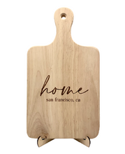 Load image into Gallery viewer, Custom Engraved Rubberwood Charcuterie Board w/Handle
